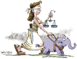 BLIND JUSTICE GUIDE DOG  by Daryl Cagle