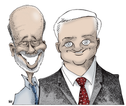 LOCAL-PA WOLF AND CORBETT CARICATURES by Randy Bish
