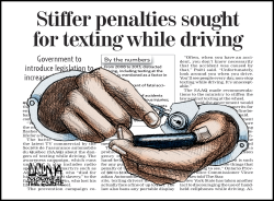 TEXTING, DRIVING by Terry Mosher