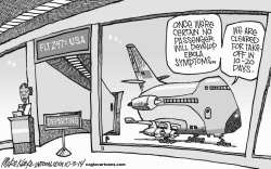 EBOLA SYMPTOMS by Mike Keefe