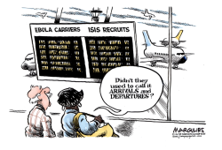 EBOLA AND ISIS AT THE AIRPORT  by Jimmy Margulies