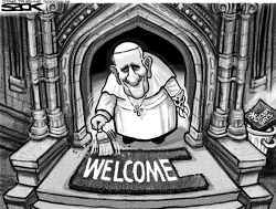 PAPAL WELCOME by Steve Sack