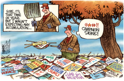 CAMPAIGN SIGNS  by Rick McKee