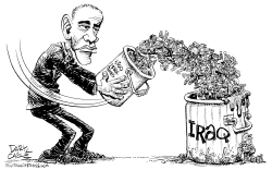 OBAMA SENDS MORE TROOPS TO IRAQ by Daryl Cagle