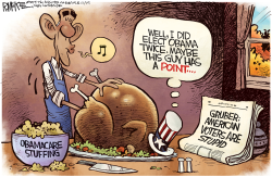 OBAMACARE STUFFING  by Rick McKee