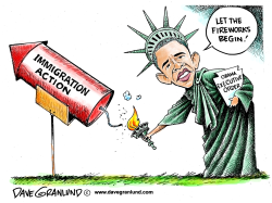OBAMA AND IMMIGRATION PLAN by Dave Granlund
