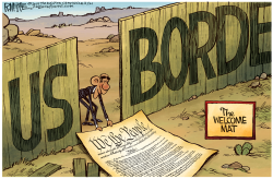 OBAMA WELCOME MAT  by Rick McKee