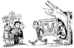 PROTESTERS AND OPPORTUNISTS by Daryl Cagle