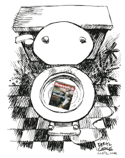 NEWSWEEK IN TOILET  by Daryl Cagle