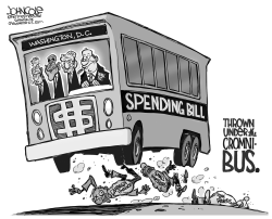 UNDER THE CROMNIBUS BW by John Cole