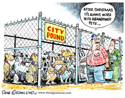 CHRISTMAS AND ABANDONED PETS by Dave Granlund