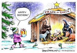 CHRISTMAS DAY CRECHE by Dave Granlund