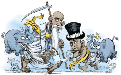NEW YEAR OBAMA WITH REPUBLICANS  by Daryl Cagle