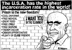 USA HAS WORLD'S HIGHEST INCARCERATION RATE by Wolverton
