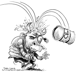 DROPPING OIL PRICES IMPACT STOCK MARKET by Daryl Cagle