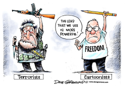 TERRORISTS VS CARTOONISTS by Dave Granlund