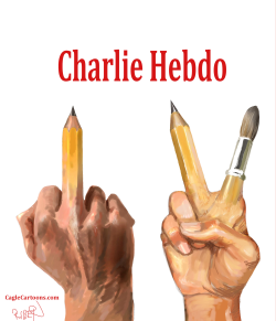 CHARLIE HEBDO'S HANDS by Riber Hansson