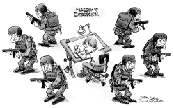 FREEDOM OF EXPRESSION BW by Daryl Cagle