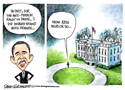 OBAMA AND PARIS RALLY by Dave Granlund