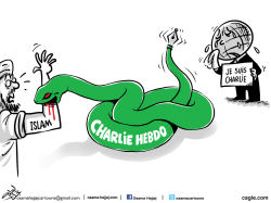 CHARLIE HEBDO AGAIN by Osama Hajjaj