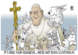 POPE FRANCIS AND RABBITS,  by Randy Bish