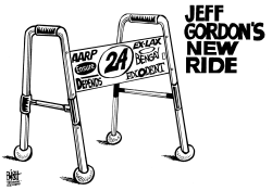 JEFF GORDON RETIRES, B/W by Randy Bish