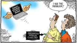 SHRINKING MIDDLE CLASS INCOME by Bob Englehart