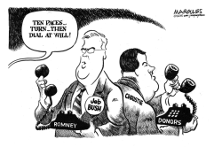 JEB BUSH AND CHRISTIE VIE FOR ROMNEY DONORS  by Jimmy Margulies
