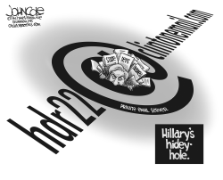 HILLARY CLINTON EMAILS BW by John Cole