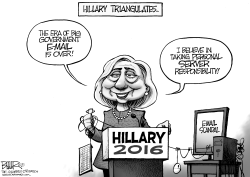 CLINTON TRIANGULATION by Nate Beeler