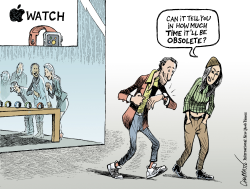 HERE COMES THE APPLE WATCH by Patrick Chappatte