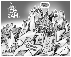 LOCAL PA  THE PENSION ICE JAM BW by John Cole