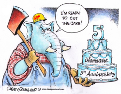 OBAMACARE 5TH YEAR by Dave Granlund