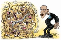 SPINELESS OBAMA AND THE MIDDLE EAST  by Daryl Cagle