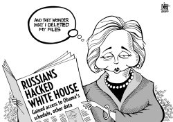 HACKERS AND HILLARY, B/W by Randy Bish