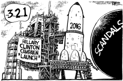 HILLARY LAUNCH by Rick McKee