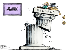 CRUMBLING CLINTON  by Nate Beeler