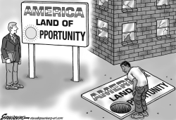 LAND OF OPPORTUNITY BW by Steve Greenberg