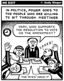 POLITICAL POWER IS IN MEETINGS by Andy Singer