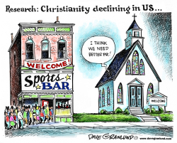 CHRISTIANITY DECLINING IN US by Dave Granlund