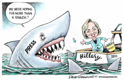 HILLARY AND THE PRESS by Dave Granlund