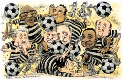 FIFA OFFICIALS IN PRISON GARB  by Daryl Cagle
