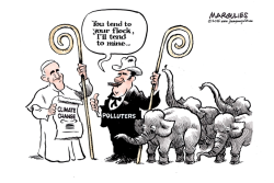 PAPAL ENCYCLICAL ON CLIMATE CHANGE COLOR by Jimmy Margulies