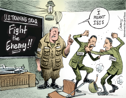 MORE US TRAINERS IN IRAQ by Patrick Chappatte