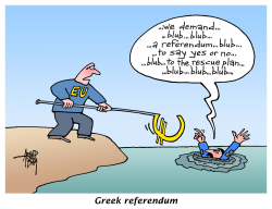 GREECE DEMANDS REFERENDUM by Arend Van Dam