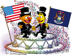 MICHIGAN MARRIAGE EQUALITY CELEBRATION by Daryl Cagle