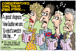 CONSERVATIVES SING THEIR OWN HYMN  by Monte Wolverton