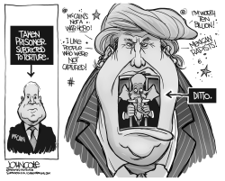 TRUMP AND MCCAIN BW by John Cole