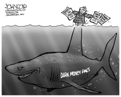 THE DARK MONEY SHARK BW by John Cole