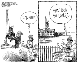 LOWERED FLAGS by Adam Zyglis
